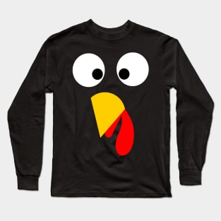 Turkey Face Funny Thanksgiving Long Sleeve T-Shirt